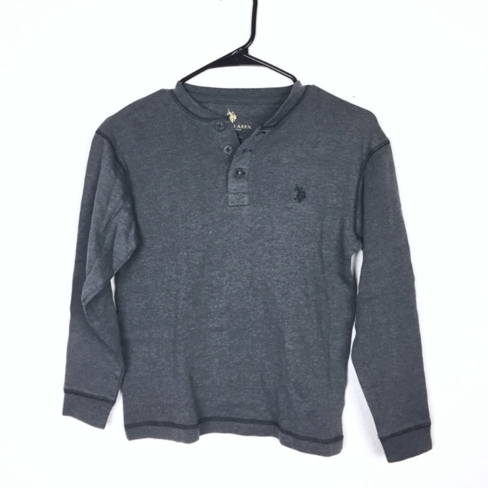 Kids long sleeve polo assassin gray polo top size 10/12